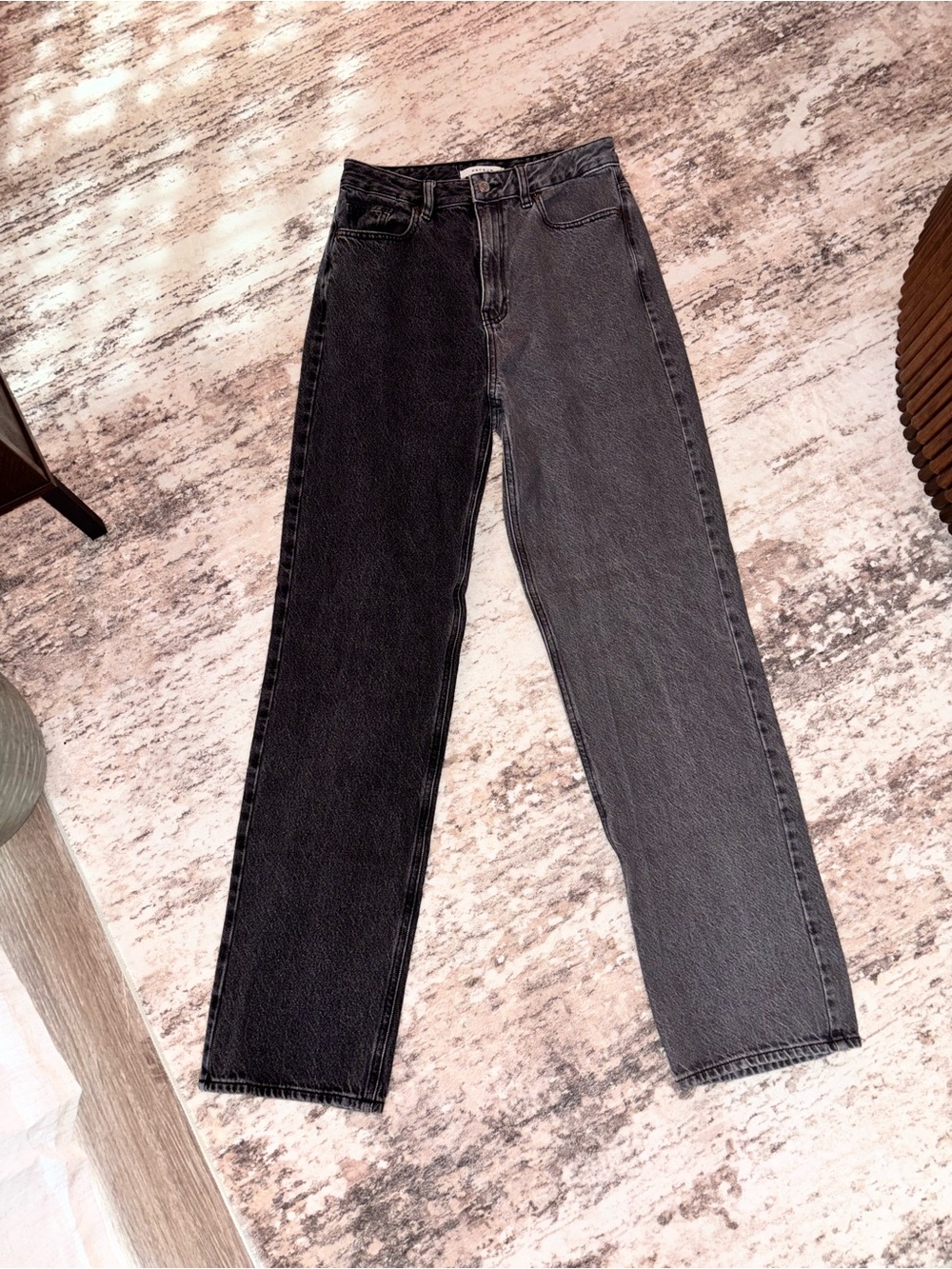 PacSun High-Rise Two-Tone Black/Grey 90s Boyfriend Jeans